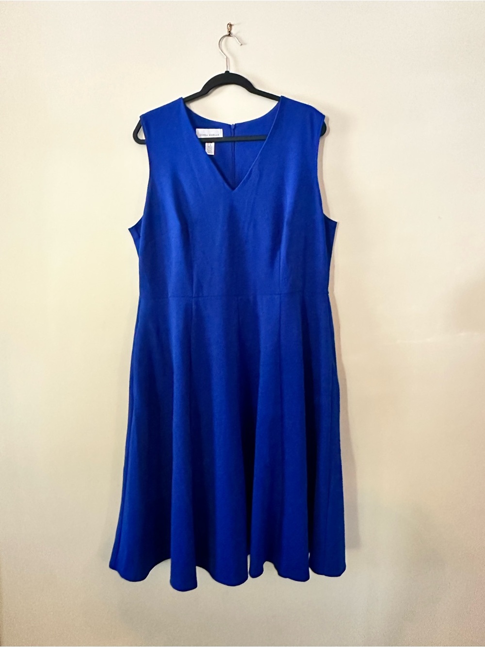Donna Morgan Sleeveless V-Neck Royal Blue Fit & Flare Dress
